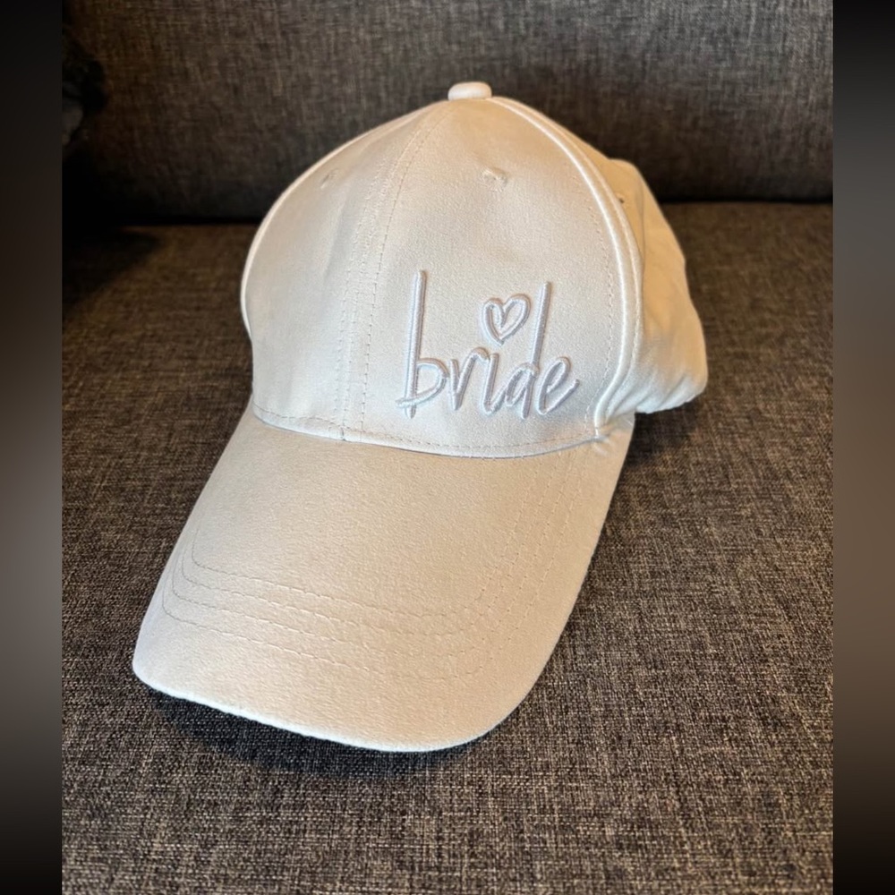 Bride Embroidered Baseball Cap - White